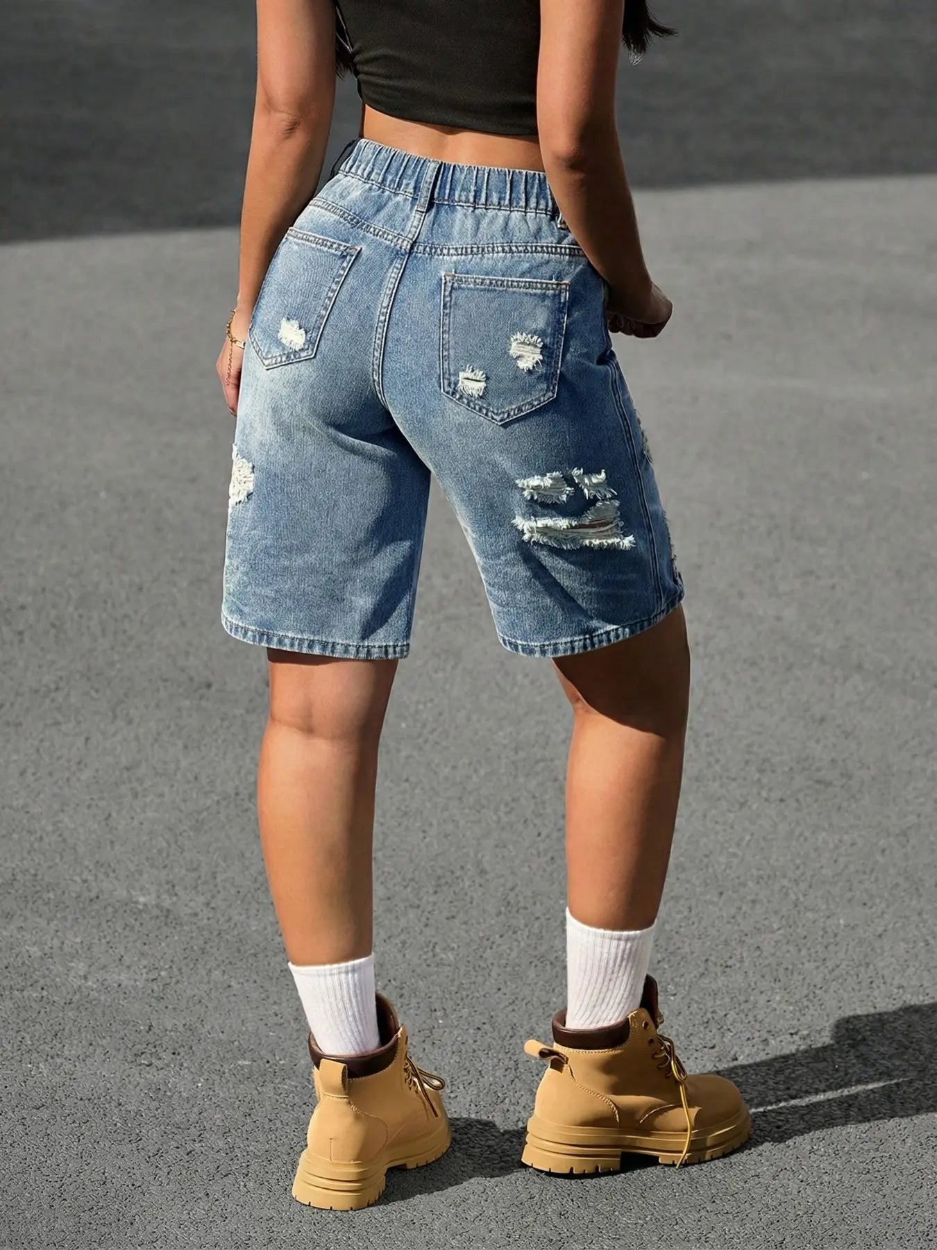 Women'S Denim Shorts Summer 2026 New Vintage Loose Fit Wide Leg Pants, Womenswear, Trendy Casual Daily Wear, Comfortable & Stylish Design